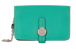 Hermes Dogon Card Holder, Leather, Blue, SM [I], 2*